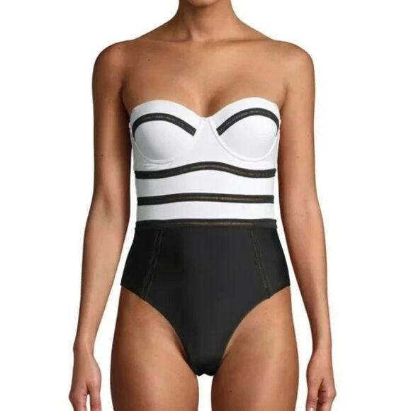 XOXO Size Small Trim One-Piece Swimsuit with Molded Cups - New - Picture 1 of 6